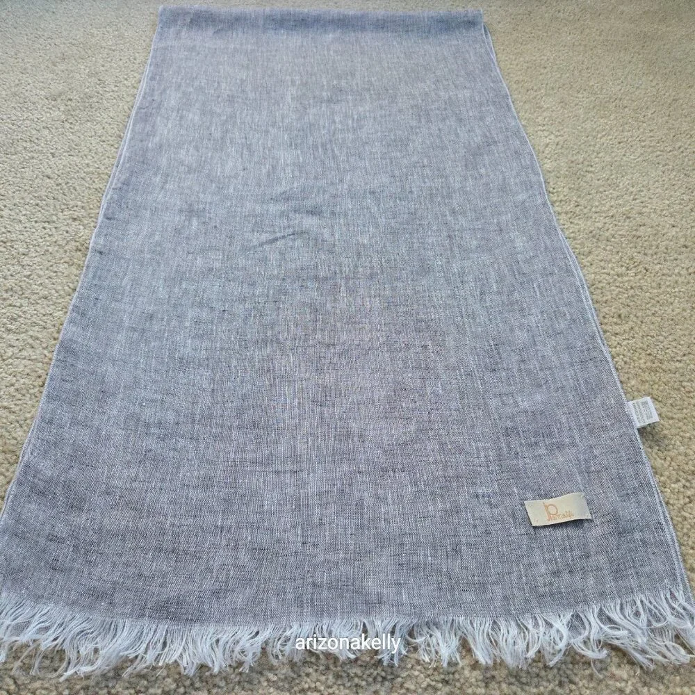 NWOT Linen Scarf Grey JP Amalfi Made on Amalfi Coast in Italy Ethically Sourced